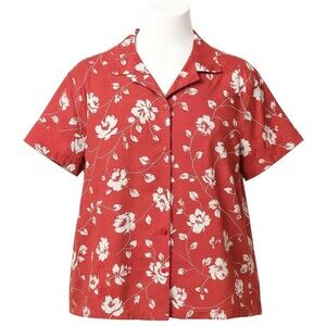 VTG Anthony Richards Red Floral Polo Shirt Women’s Plus 2X‎  Hawaiian Tropical